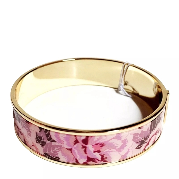 Coach Pink Floral Bangle Bracelet - Picture 2 of 11
